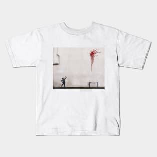 Banksy Slingshot Flower Love Valentine's Kids T-Shirt